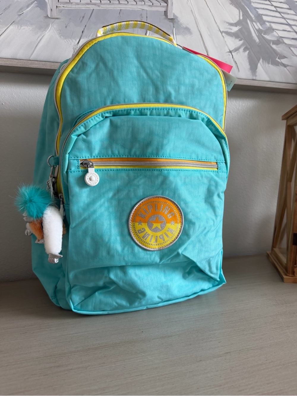 Kipling Seoul Poppy Aqua Backpack NWT